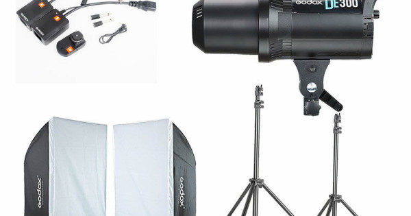 Godox DE300-D 3Pcs 300WS Studio Photo Strobe Flash Light Kit